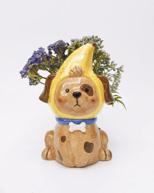 Banana Dog Vase