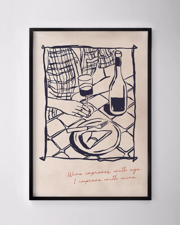 I Improve With Wine Print