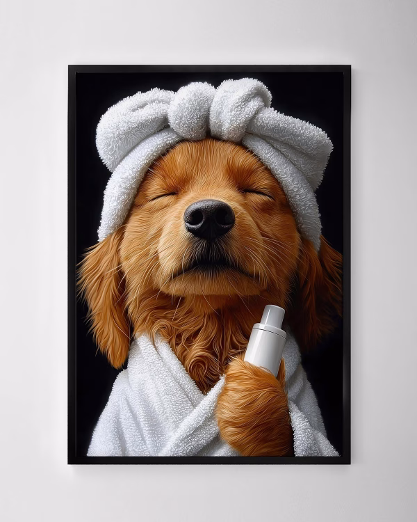 Spa Golden Retriever Print