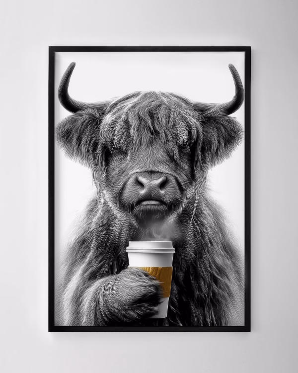 Coffee Cup Cow Print