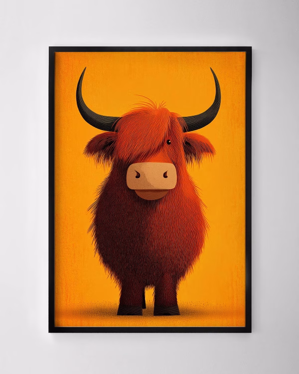 Golden Highland Cow Print