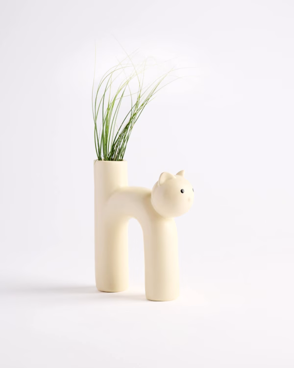 Cat Vase – Cream – Small