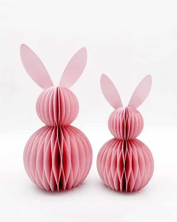 Mini Paper Easter Bunnies – Pink – Set of 2