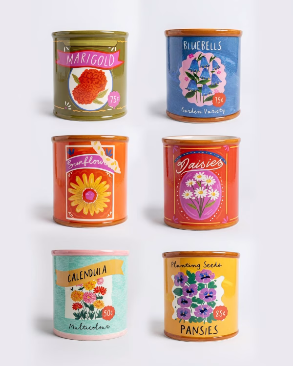 Flower Tin Ceramic Planter