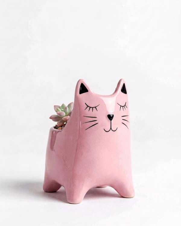 Pink Cat Planter