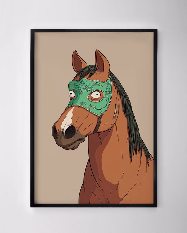 Horse in a Green Mask Print No.2