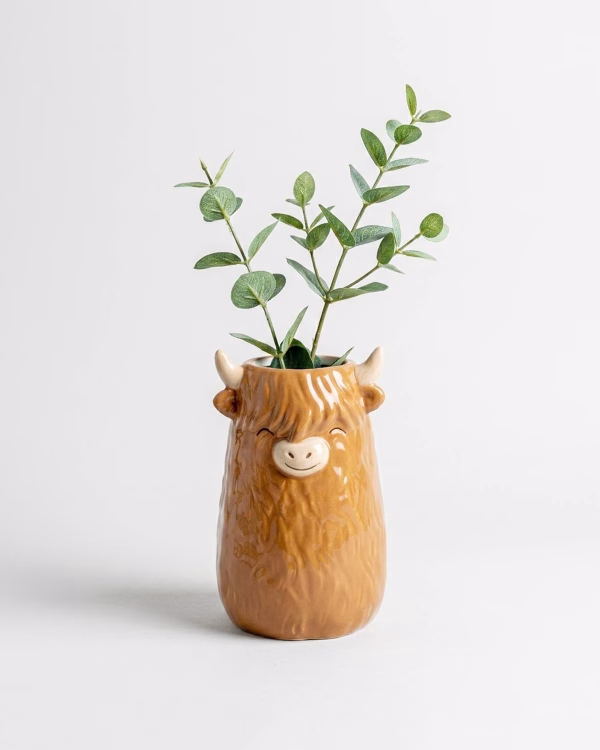 Highland Cow Mini Vase