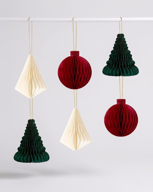 Spruce Paper Christmas Ornaments (Set of 6)