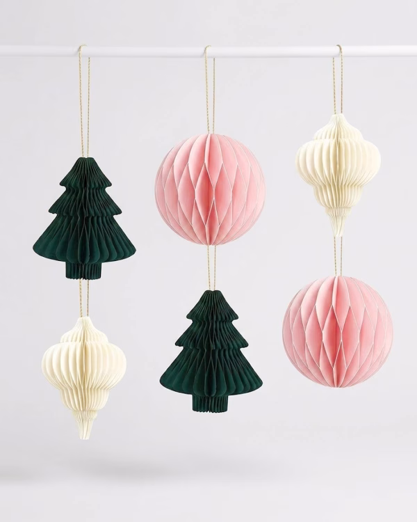 Sprig Paper Christmas Ornaments (Set of 6)