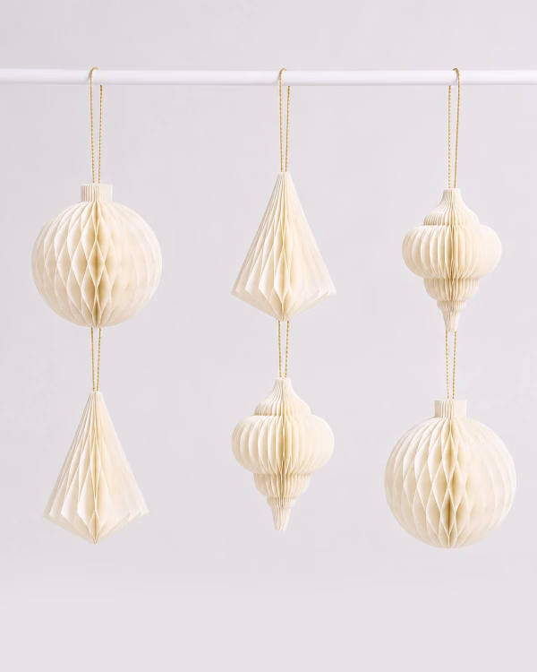 Spirit Paper Christmas Ornaments (Set of 6)