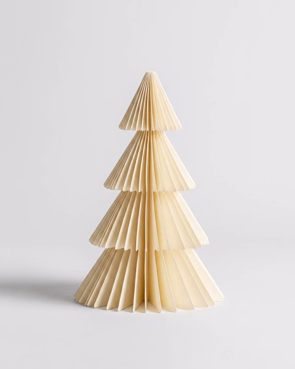 Dasher Cream Paper Christmas Tree (20cm)