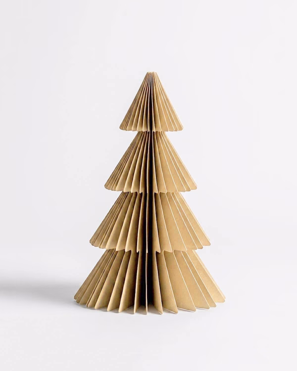 Dasher Beige Paper Christmas Tree (20cm)
