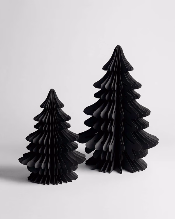 Noel Paper Christmas Tree Set of 2 (32cm + 20cm) – Black