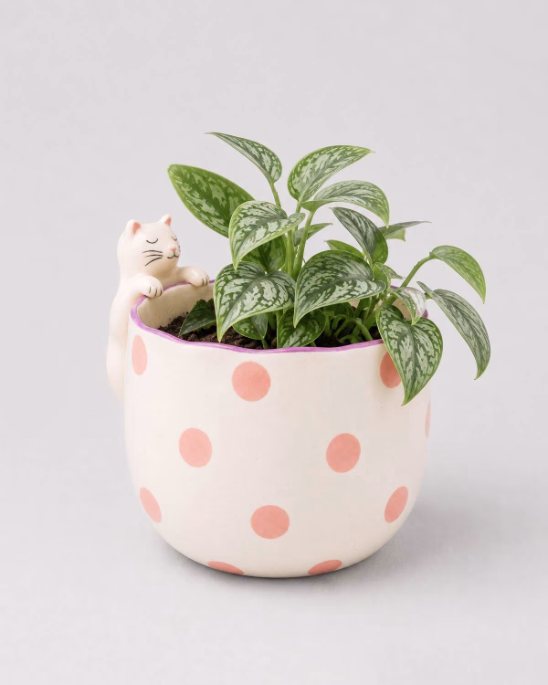 Peeking Cat Planter