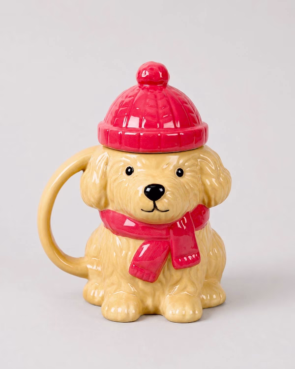 Winter Puppy Lidded Mug