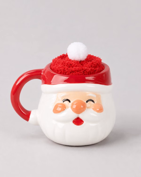 Jolly Santa Christmas Mug & Socks Set