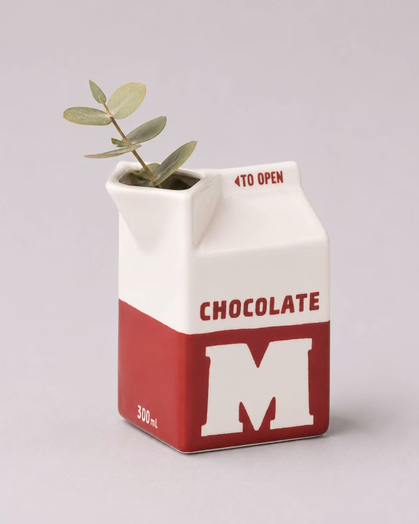 Chocolate Milk Carton Vase