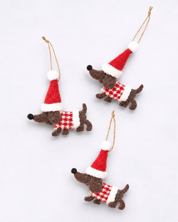 Christmas Dachshund Ornaments – Set of 3