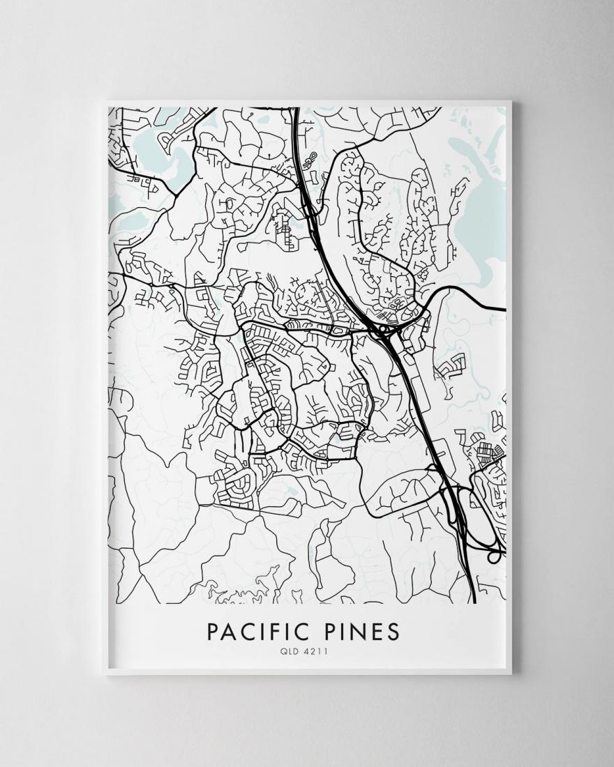 Gold Coast Pacific Pines Map Print Chelsea Chelsea