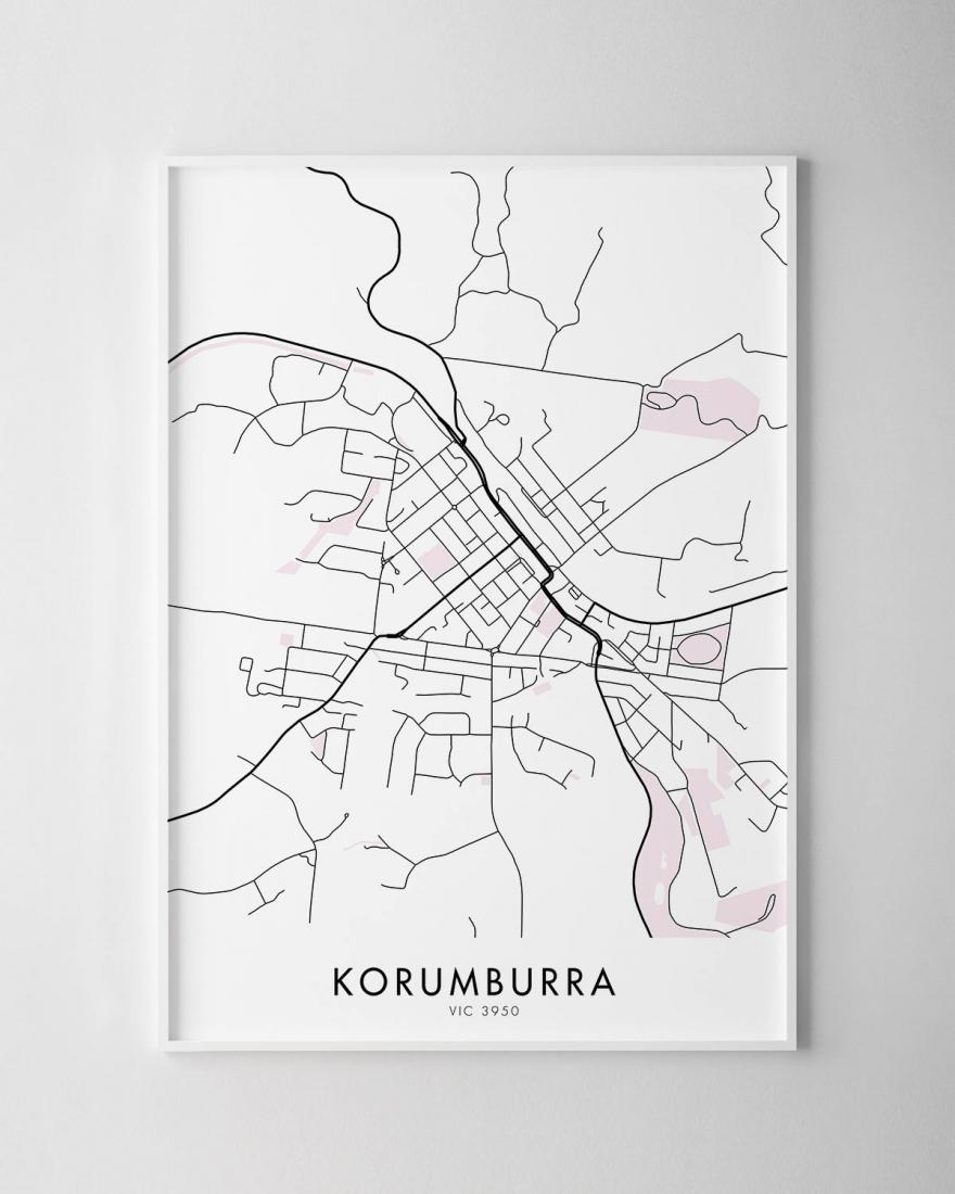 Melbourne Korumburra Map Print Chelsea Chelsea