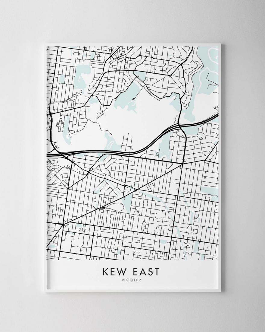 Melbourne Kew East Map Print Chelsea Chelsea