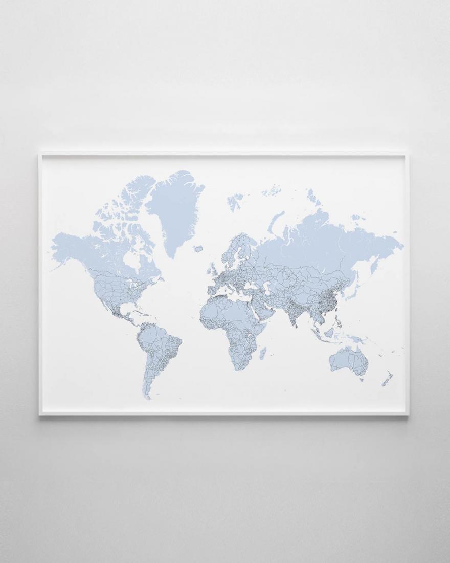 blue world map print a4 size chelsea chelsea