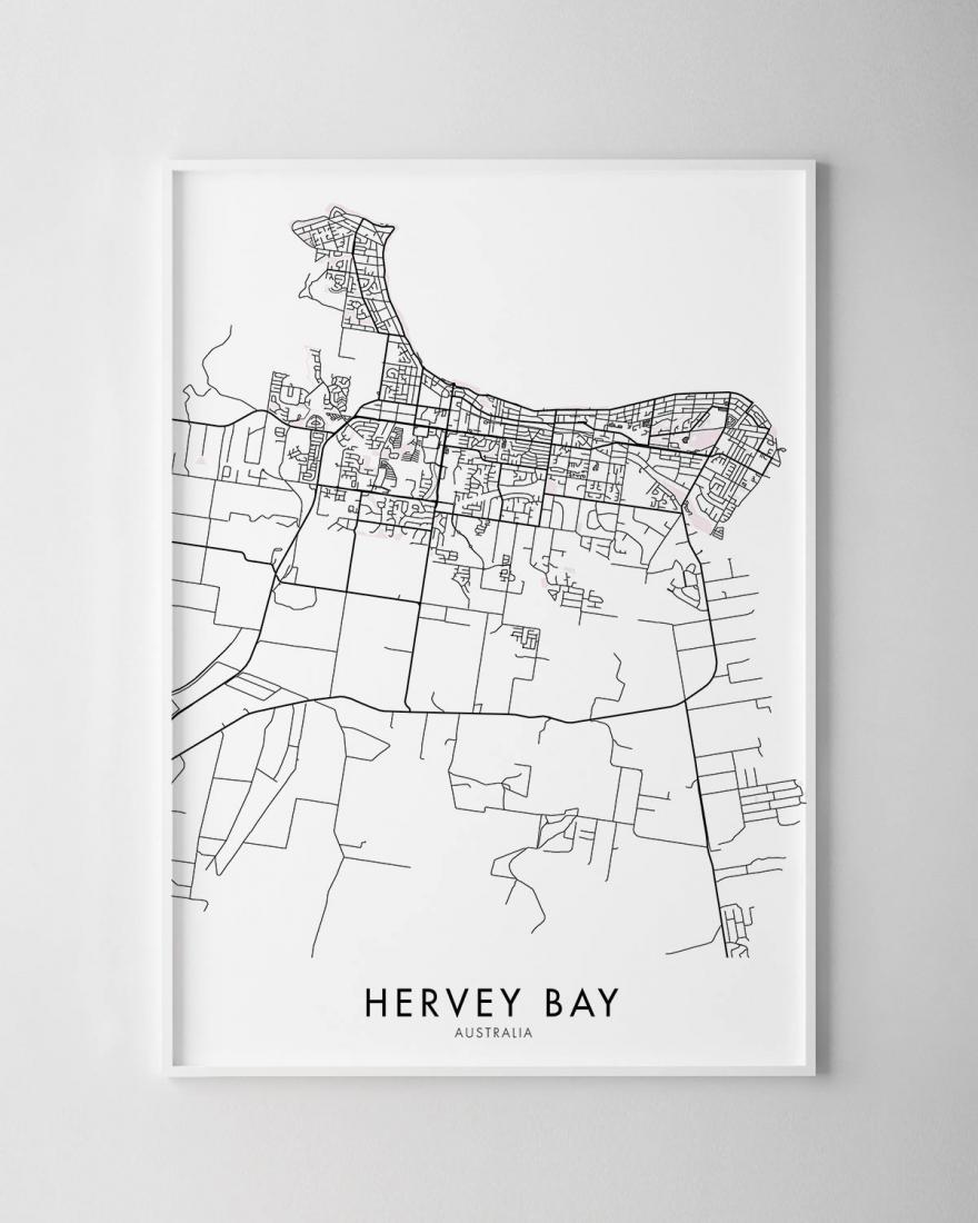 Hervey Bay Map Print - Chelsea Chelsea