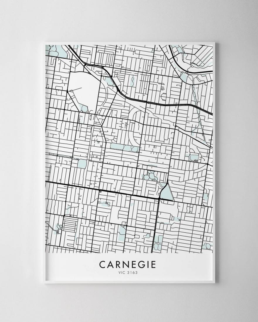 Melbourne – Carnegie Map Print - Chelsea Chelsea