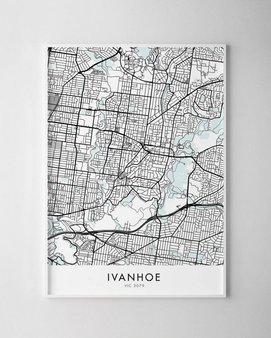 Melbourne Ivanhoe Map Print Chelsea Chelsea