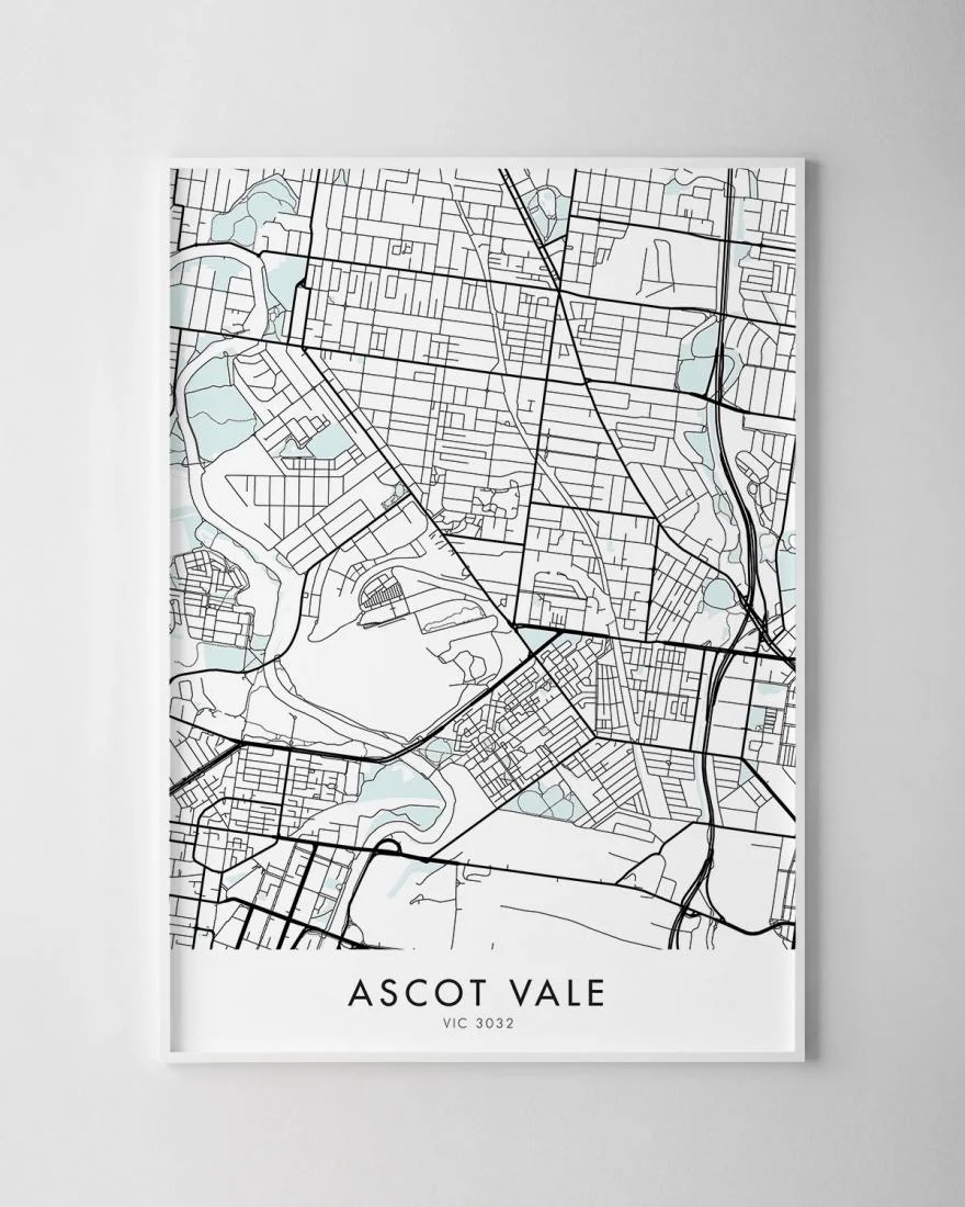 Melbourne Ascot Vale Map Print Chelsea Chelsea