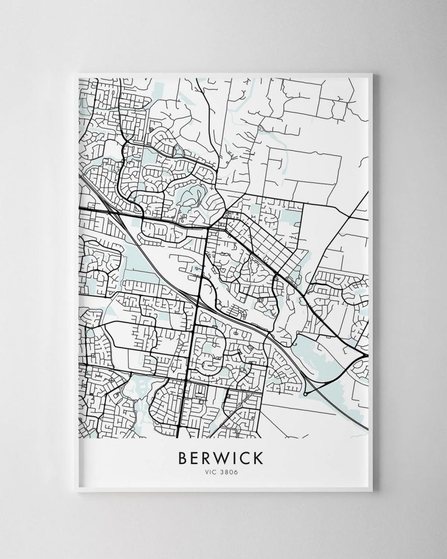 Melbourne Berwick Map Print Chelsea Chelsea