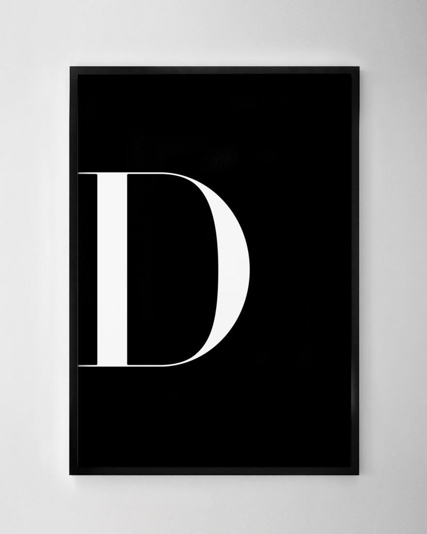Letter D Print – Black - Chelsea Chelsea